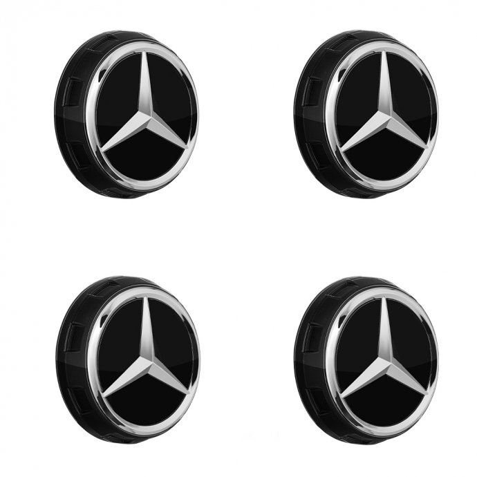 Mercedes-AMG Radnabenabdeckungen 4er-Set im Zentralverschlussdesign, schwarz 
