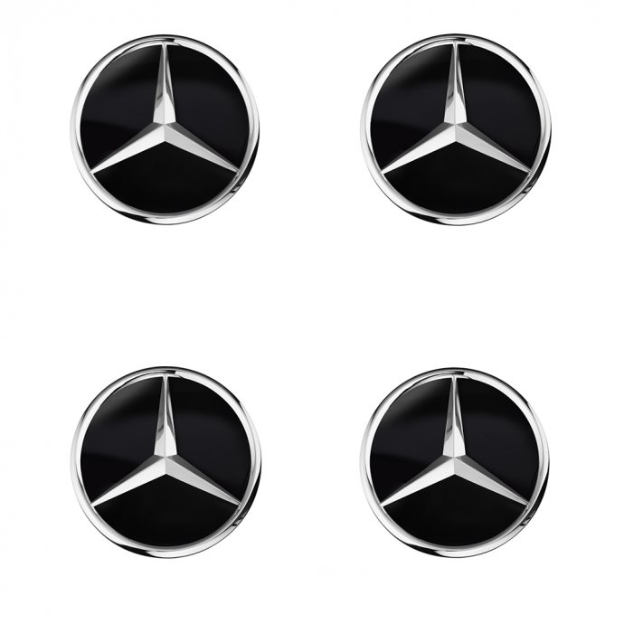 Mercedes-Benz Raddeckel-Set, mattschwarz 