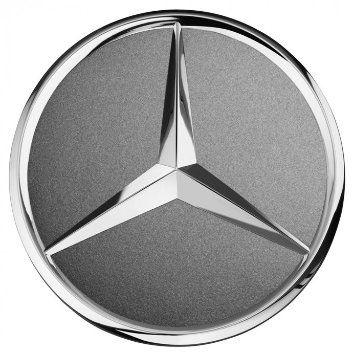Mercedes-Benz Radnabenabdeckungen, Stern erhaben, grau Himalaya 4er Set (66,8mm) 