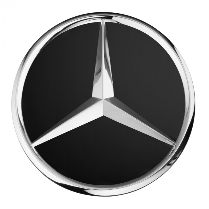 Mercedes-Benz Radnabenabdeckung, Stern erhaben, schwarz matt (66,8mm), 1 Stück 