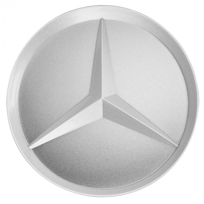 Mercedes-Benz Radnabenabdeckungen, Stern erhaben, glanzsilber, 4er Set (66,8mm) 