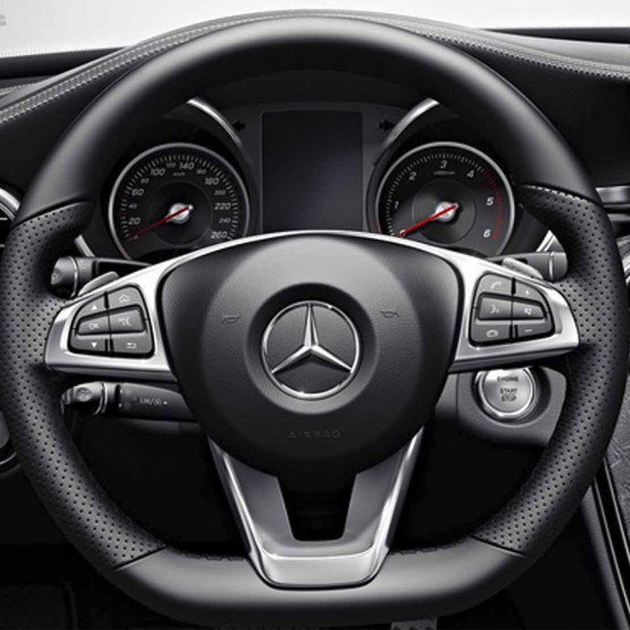 Mercedes-Benz Sport-Lederlenkrad mit LSP, schwarz, C-Klasse (C205/S205/W205) 