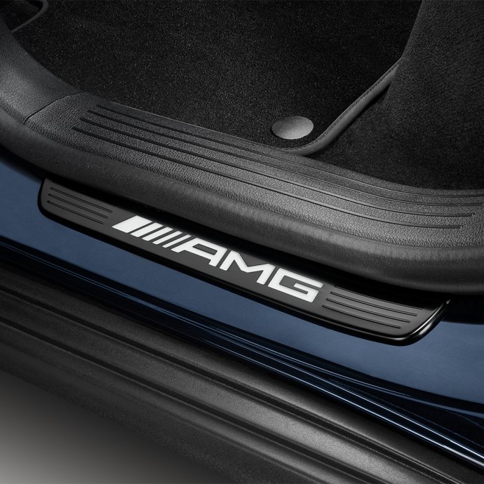 Mercedes-AMG Wechselcover für beleuchtete Einstiegsleiste, hinten, 2-fach, schwarz/weiß, GLS (X167) 