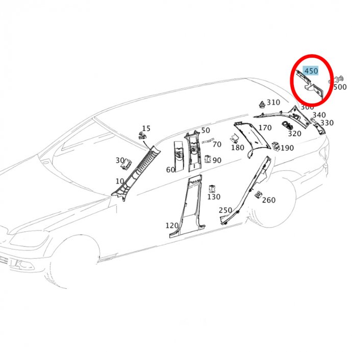 Mercedes-Benz Abdeckung Scharnier links C-Klasse (S204) 