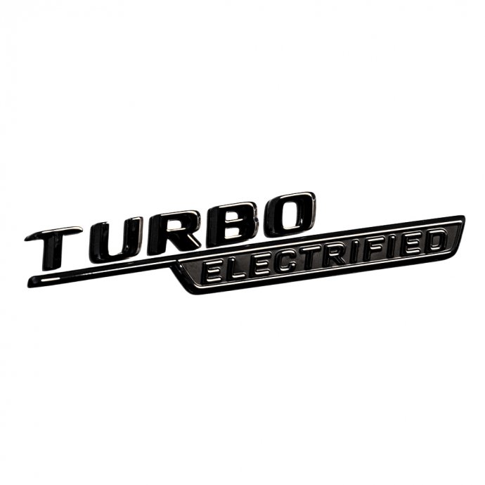 Mercedes-Benz Typkennzeichen "TURBO ELECTRIFIED" rechts, Plakette, schwarz, C-Klasse (S206, W206) 