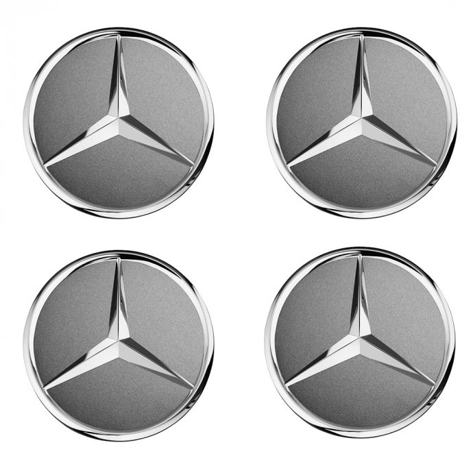 4 Mercedes-Benz Radnabenabdeckungen Stern erhaben 