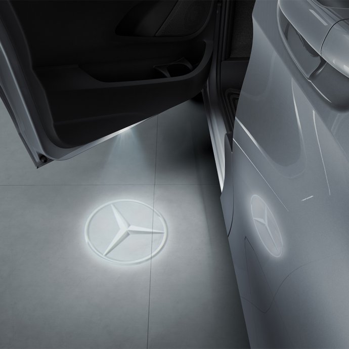 Mercedes-Benz Stern LED Logoprojektoren, 2er-Set, vorne, Sprinter, V-Klasse, EQV, Vito, eVito 