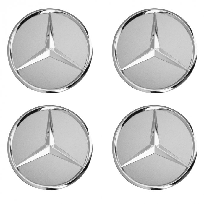 4 Mercedes-Benz Radnabenabdeckungen titansilber 