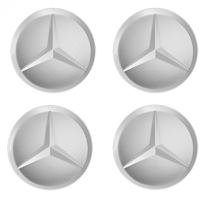 4 Mercedes-Benz Radnabenabdeckung Stern abgesenkt matt 