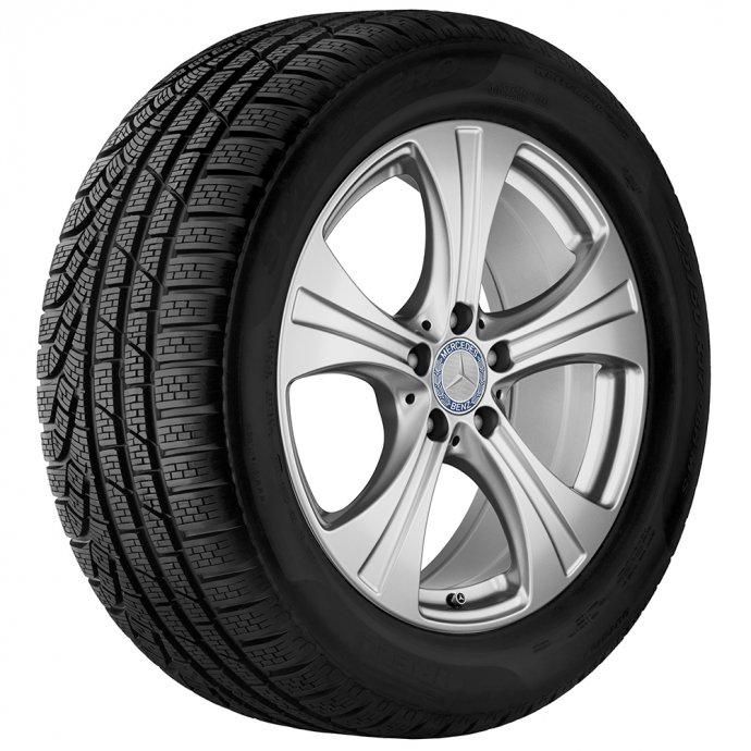Mercedes-Benz Pirelli 5-Speichen-Winter-Komplettradsatz, 18 Zoll, vanadiumsilber, GLC (253) 
