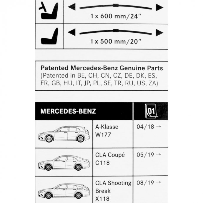 Mercedes-Benz Stern Emblem schwarz Motorhaube W177 A-Klasse C118