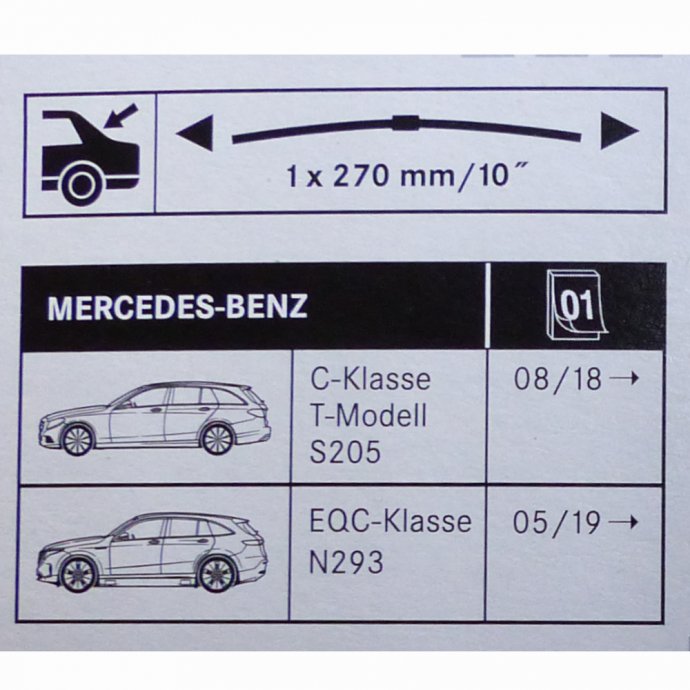 Mercedes-Benz, Mercedes-Benz Wischerblatt Heckwischer Rückwandtür hinten C- Klasse (S205), EQC-Klasse (N293)