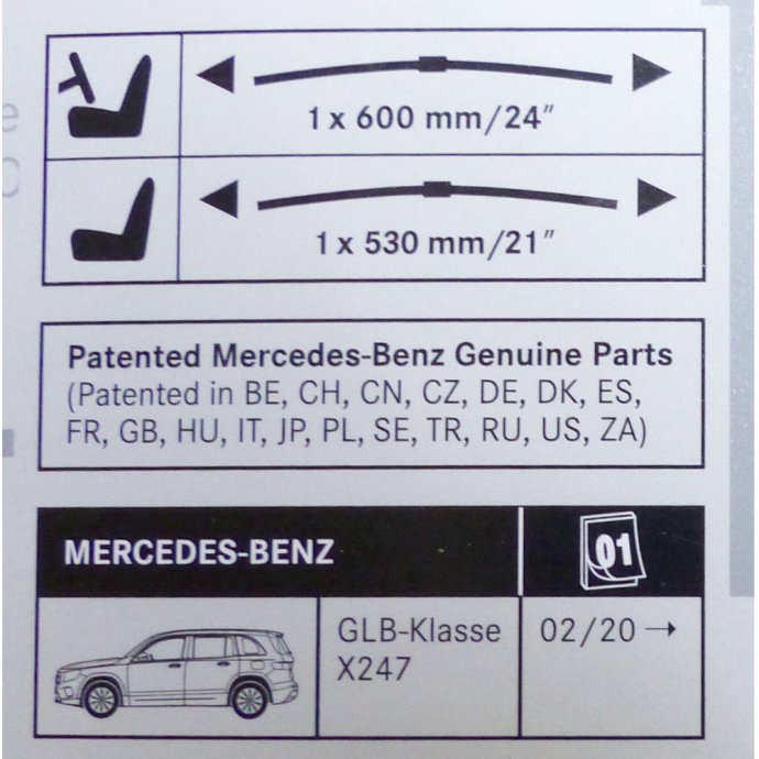 Mercedes-Benz  Mercedes-Benz Wischerblätter Teilesatz B-Klasse
