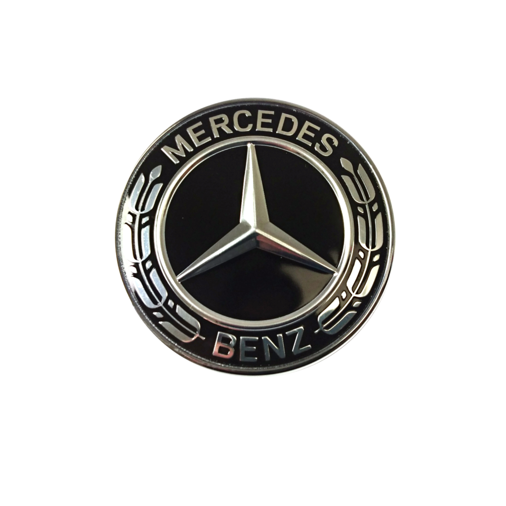 Mercedes-Benz schwarz affalterbach flache Motorhaube Plakette