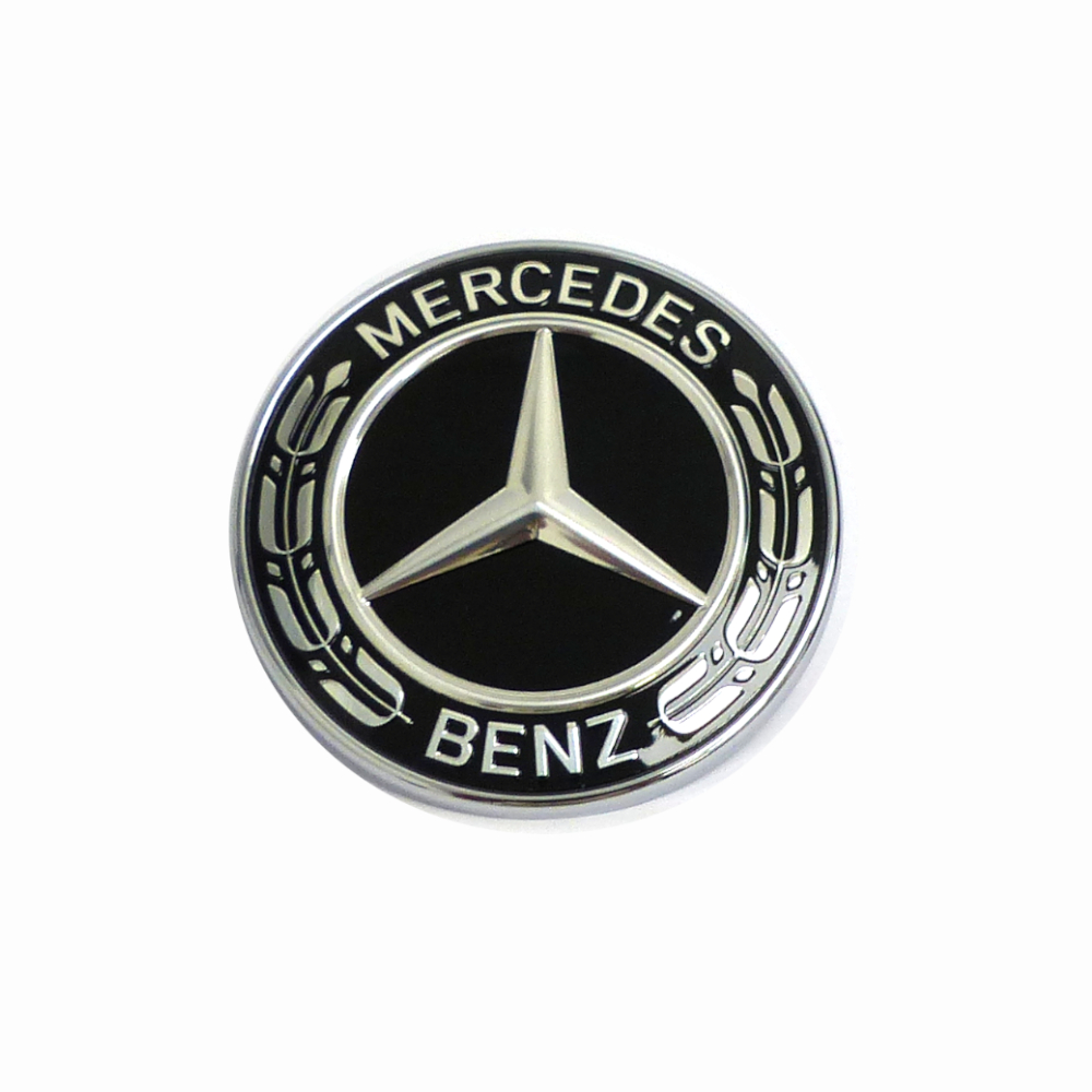 Mercedes-Benz, Mercedes-Benz Logo für die Stoßstange, schwarz, A-/B-/C-/E-/ S-Klasse/AMG GT R/CLA/CLS/GLA/SL/SLK