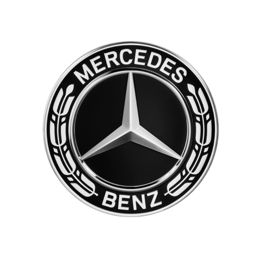 Mercedes-Benz, Mercedes-Benz Radnabenabdeckung, Stern mit Lorbeerkranz,  schwarz (66,8mm), 1 Stück
